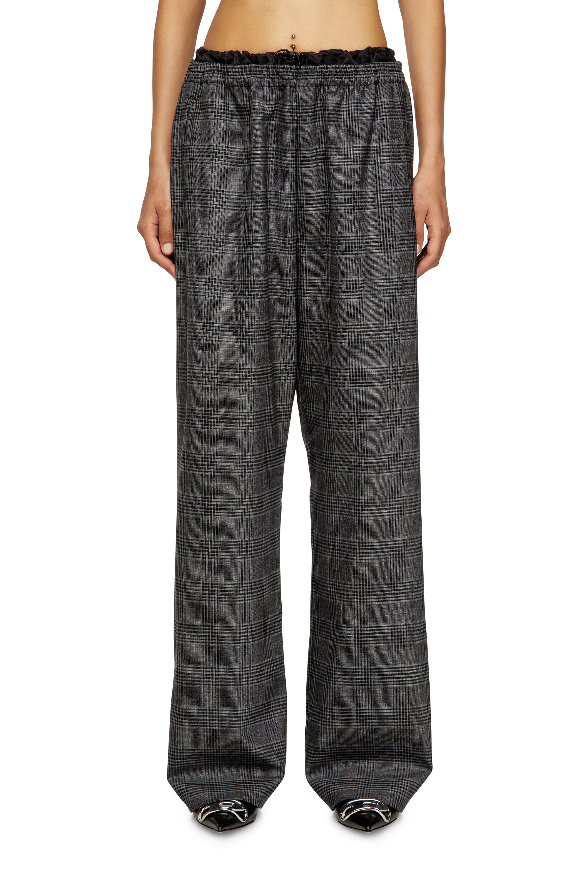 Diesel - P-YRITE, Woman's Wool pants with welt pockets in Black - 1