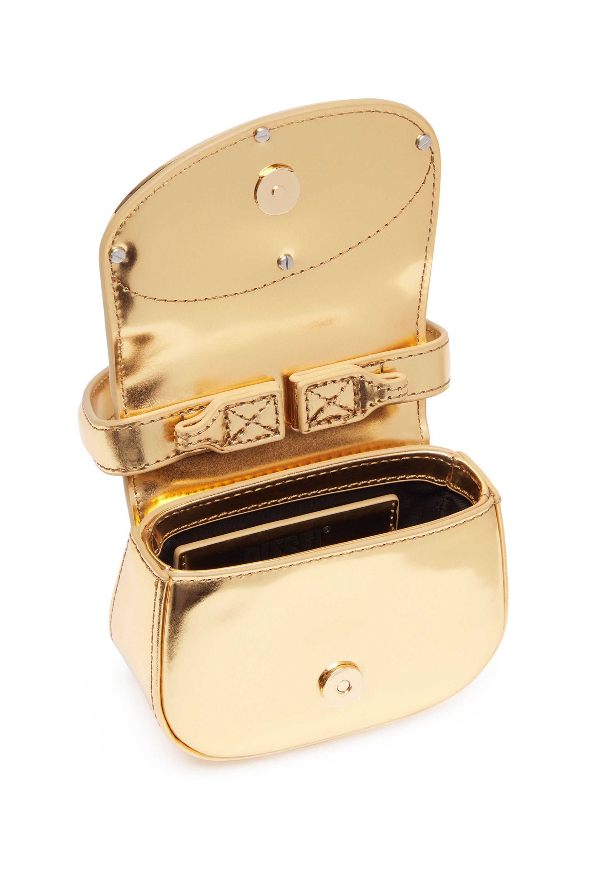 Diesel - 1DR-XS-S, Woman's 1DR-XS-S-Iconic mini bag in mirrored leather in Gold - 4