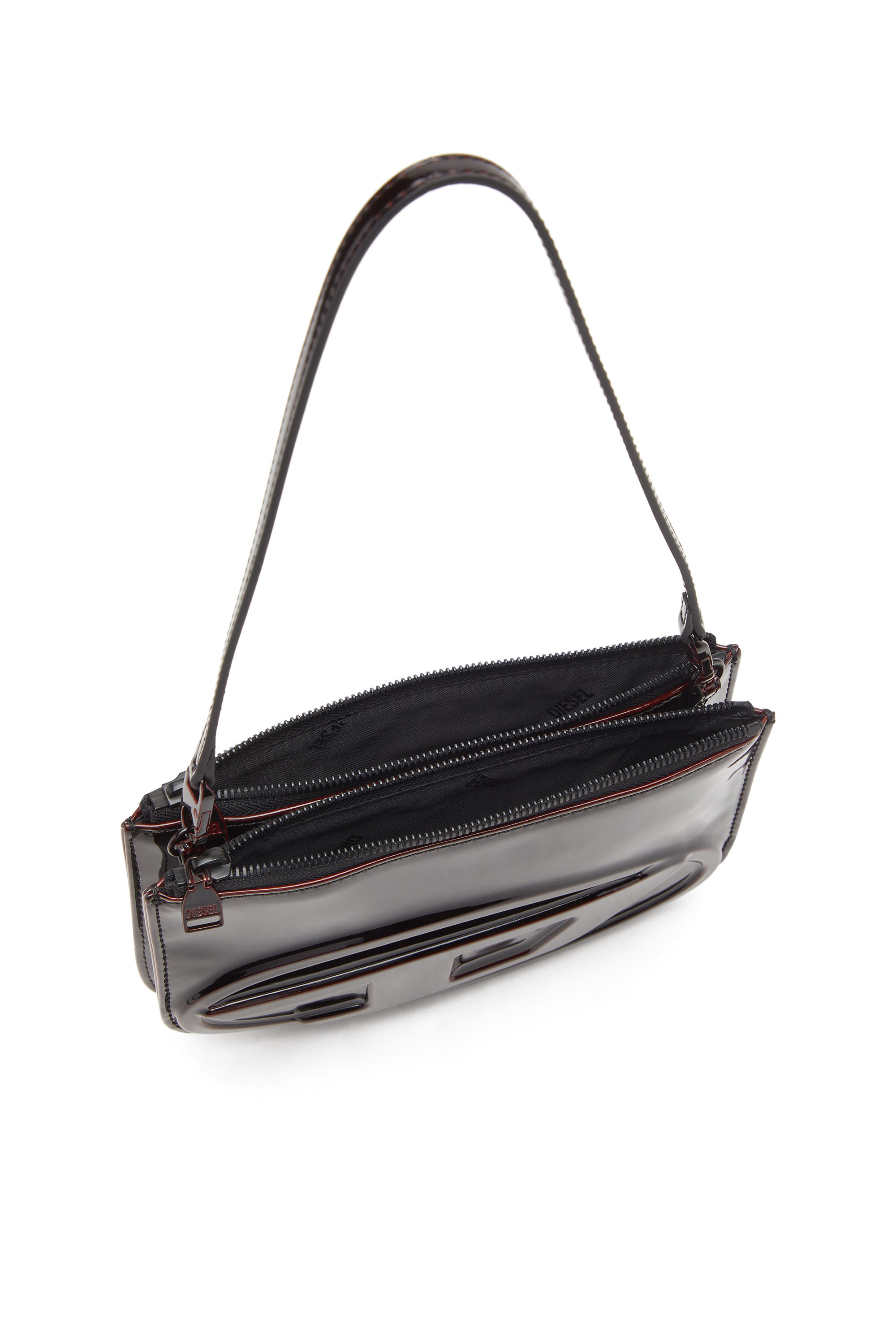 Diesel - 1DR TWIN, Woman's 1DR Twin-Double-pouch shoulder bag in liquid PU in Burgundy - 4