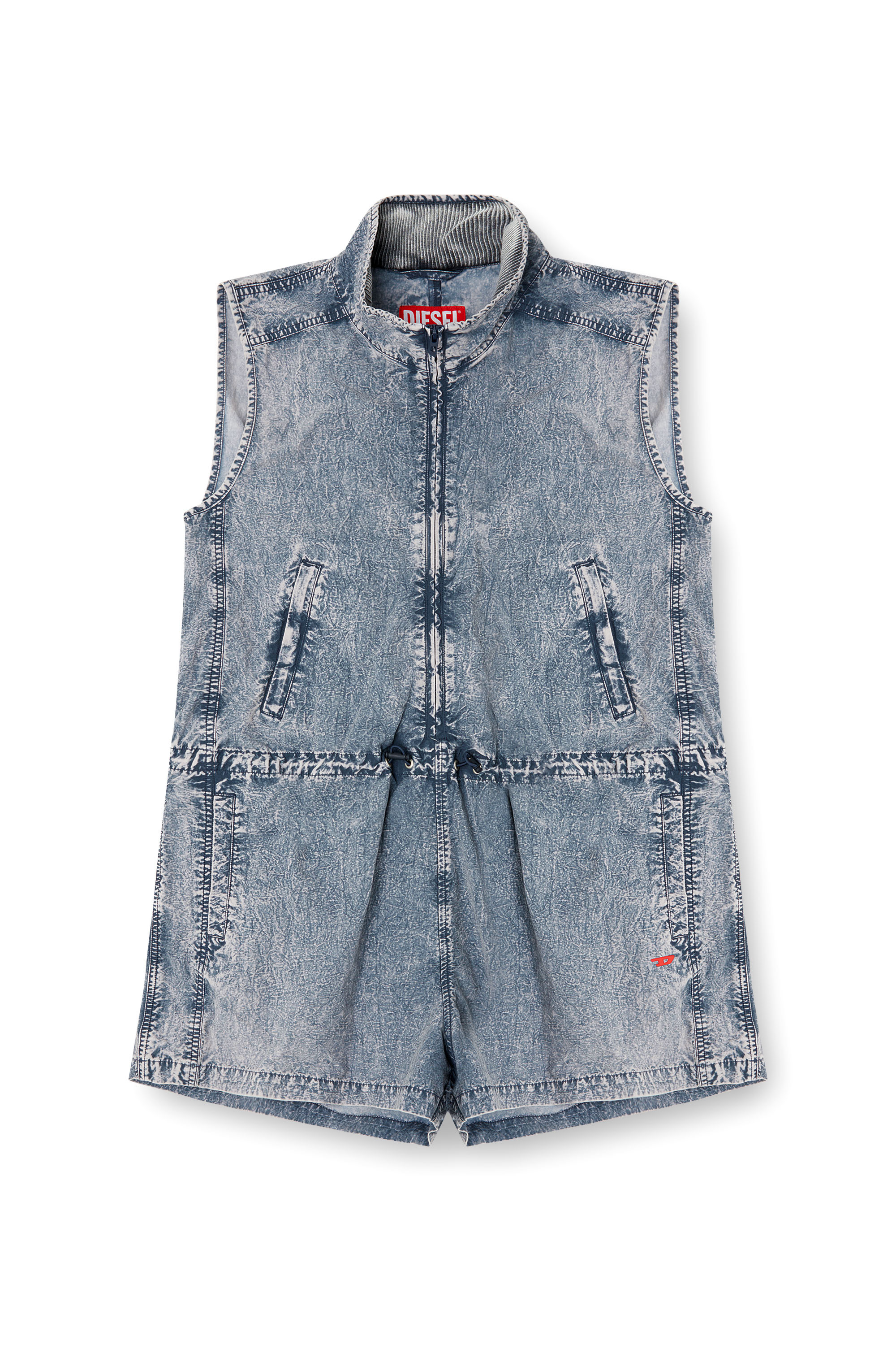 Diesel - J-ANNET, Woman's Playsuit in treated nylon in Light Blue - 4