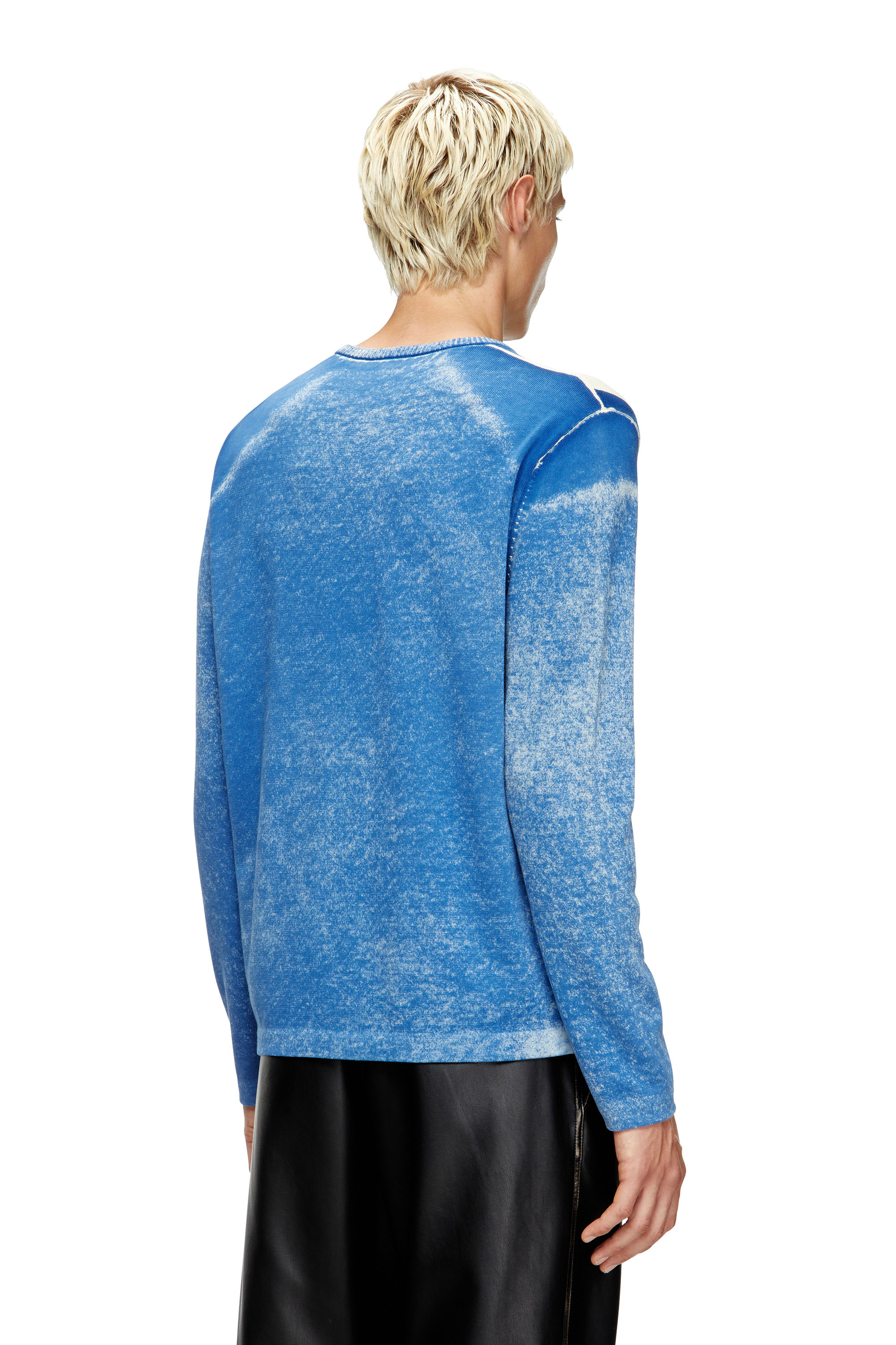 Diesel - K-OLIBA-V, Man's Inside-print striped jumper in Blue/White - 4