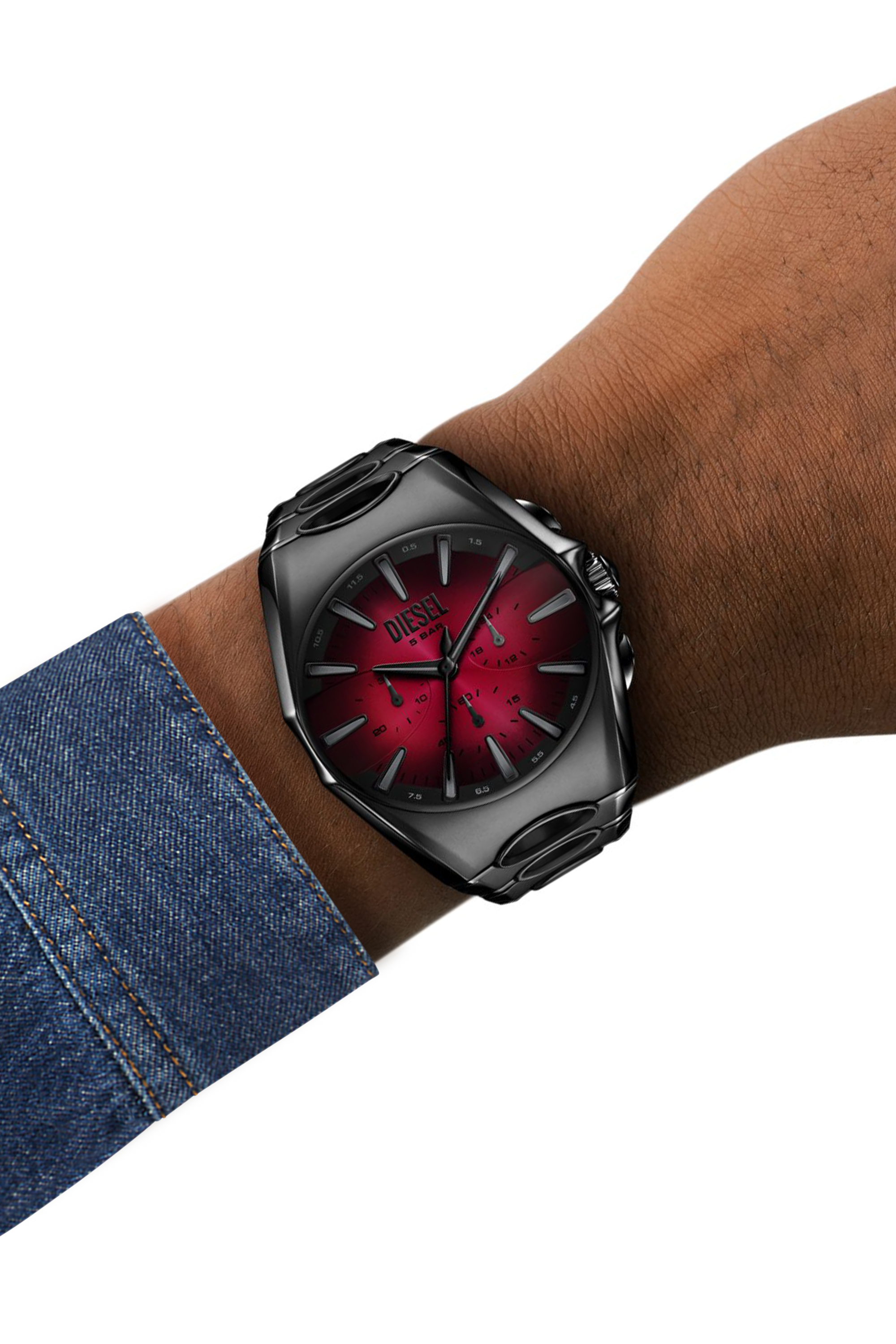 Diesel - DZ4696 WATCH, Man's D-Curve black stainless steel watch in Black - 5